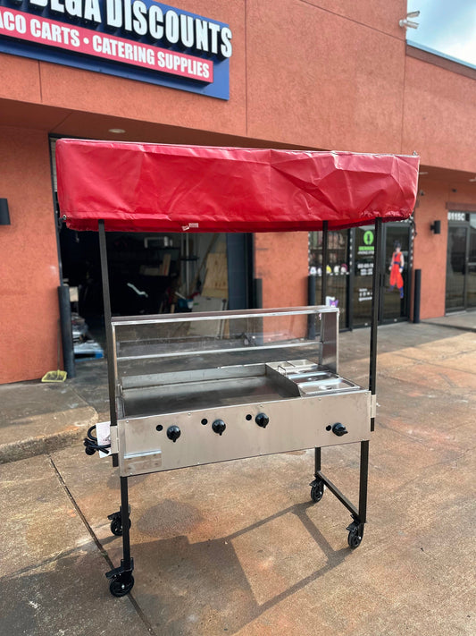 Catering Cart 36" griddle, Steamer, Salsa rack, Canopy