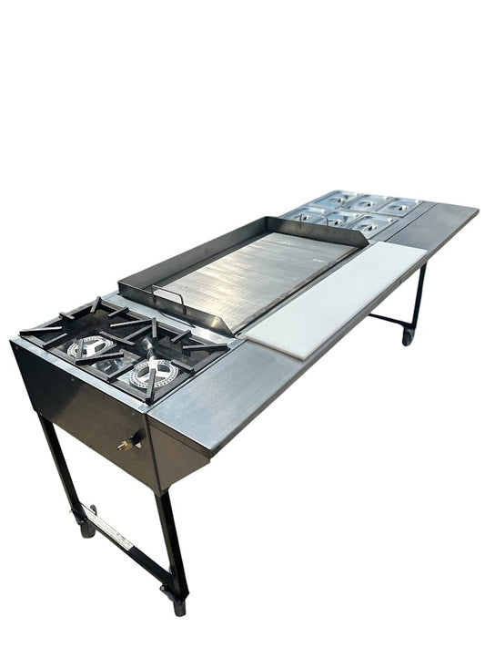 Estufa doble, Plancha de 36", Vaporera doble.