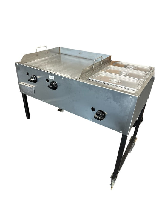 Cart 24" Flat top, Steamer