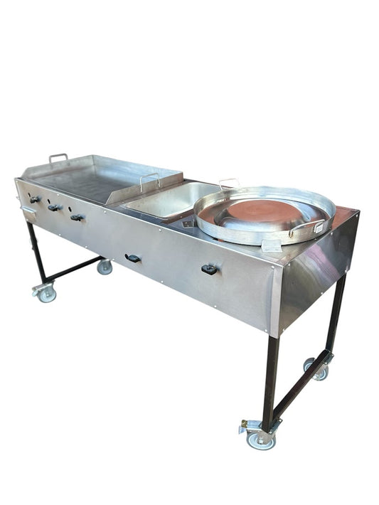 Taco Cart 24x36 Griddle, Bain Mary 22" Disco. Plancha Para Tacos Con Disco