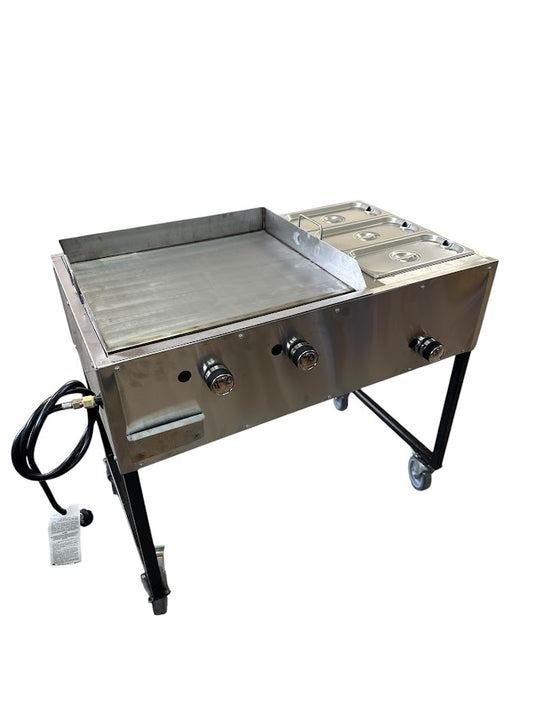 Cart 24" Flat top, Steamer