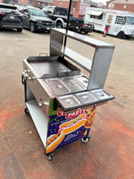 HotDog Push Cart Griddle Steamer Cold Condimets